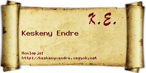 Keskeny Endre névjegykártya
